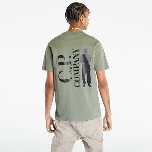 C.P. Company Jersey Reverse Print T-Shirt Bronze Green